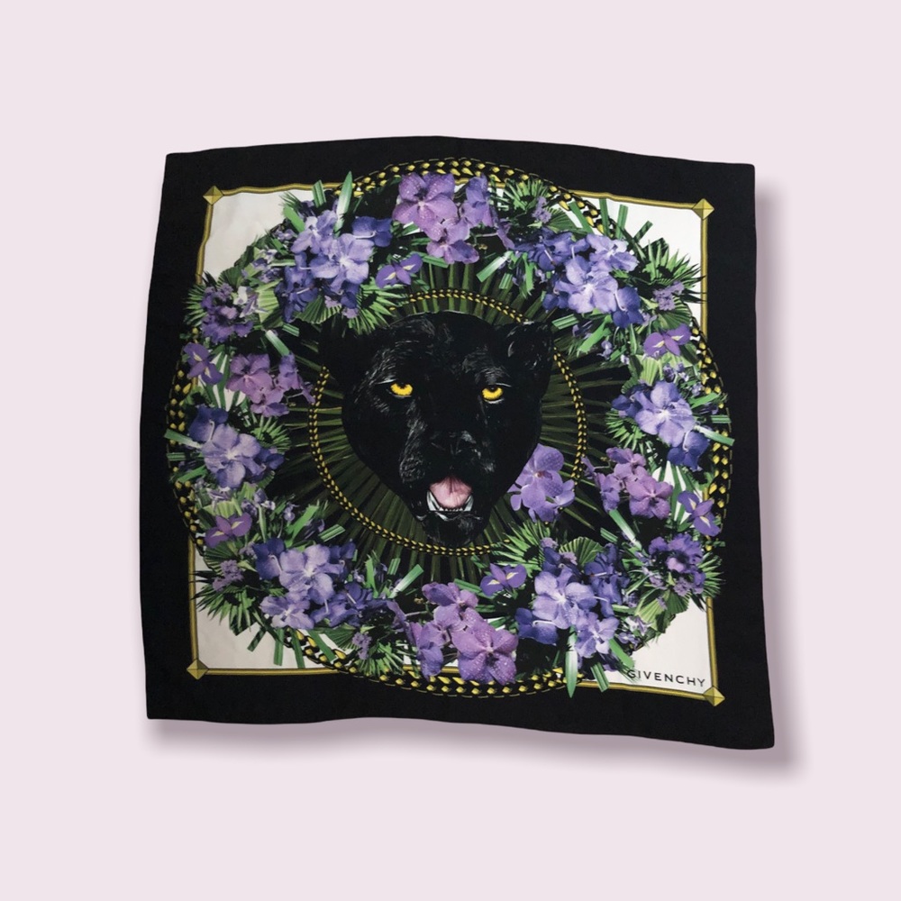 Authentic Givenchy Silk Panther Garland Scarf
